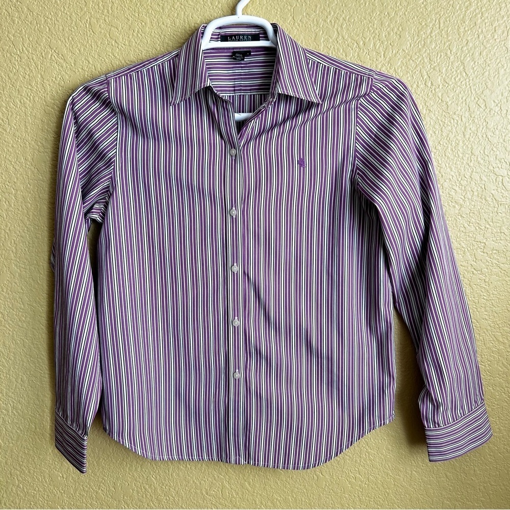 Lauren Ralph Lauren Striped Long Sleeve Button Down Shirt